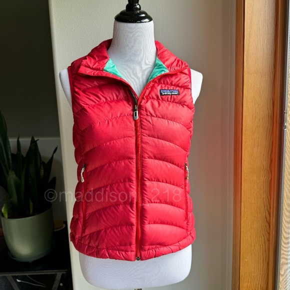 Patagonia Down Sweater Vest Small Maraschino Red Pink 800-fill-power down S - Picture 1 of 13